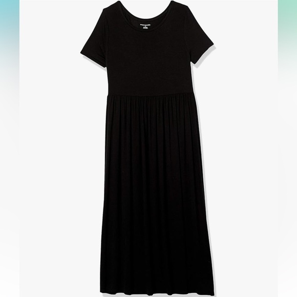 🆕 Amazon Essentials Women's Short-Sleeve Waisted Maxi Dress, Large - Picture 1 of 7